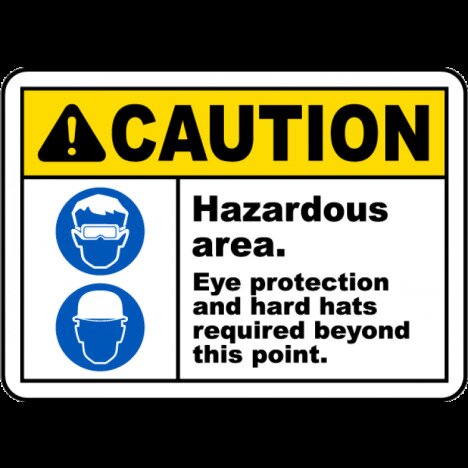 Eye Protection and Hard Hats Sign